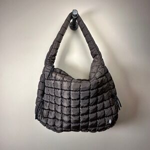 Free People Movement Brown Quilted Carryall Shoulder Bag Lightweight Tote